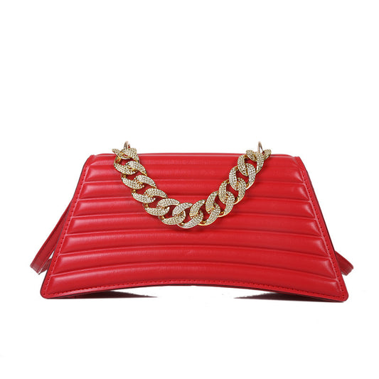 Quilted Plaid Chain Bridal Bag