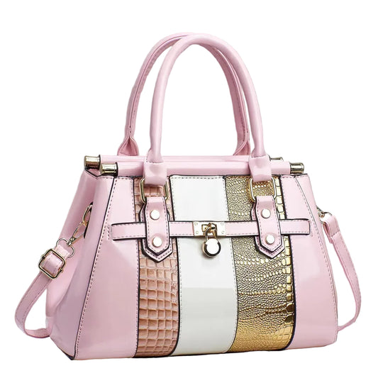 Luxe Croc Embossed Shoulder Bag