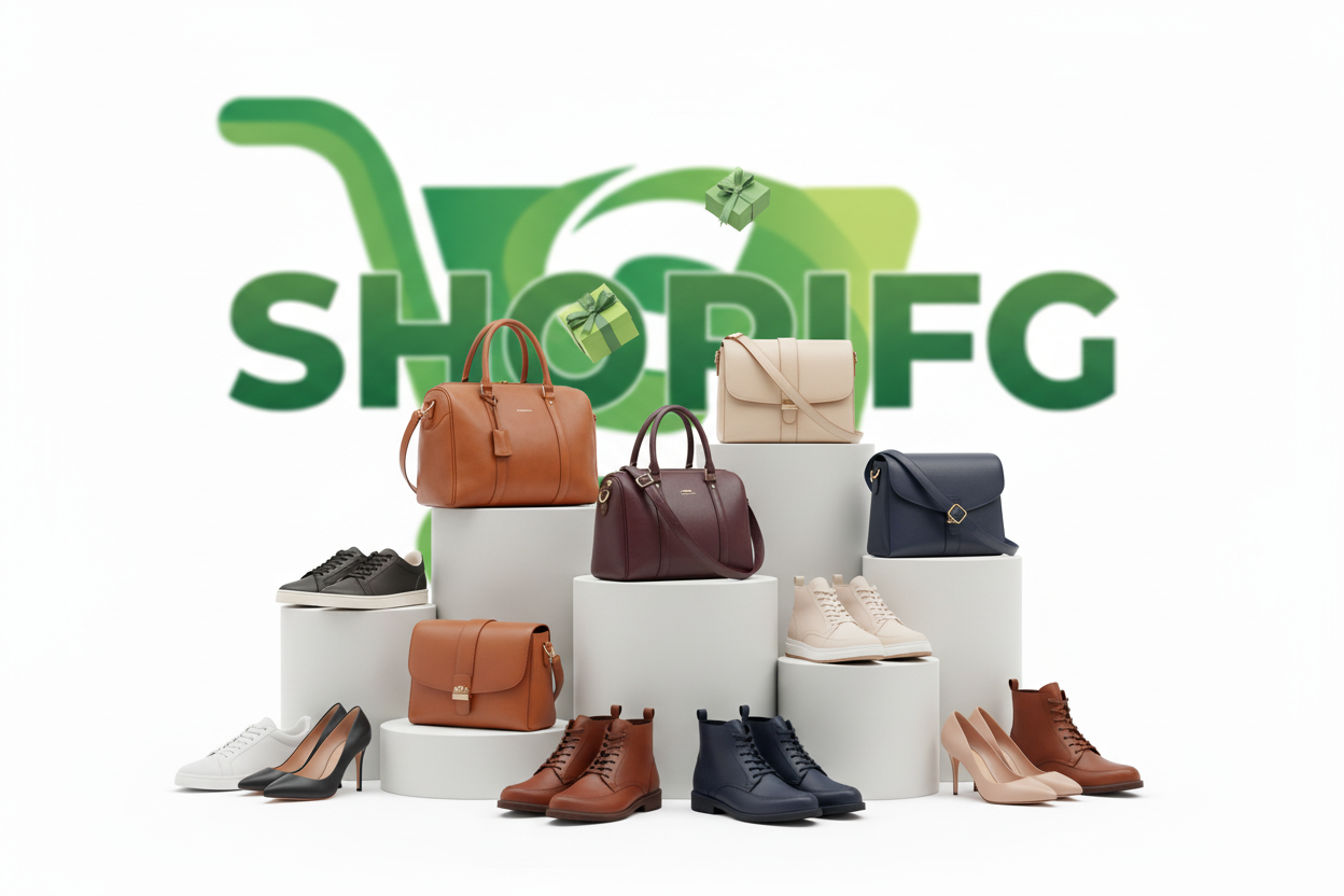 Premium collection with realistic shopping bags and gift boxes